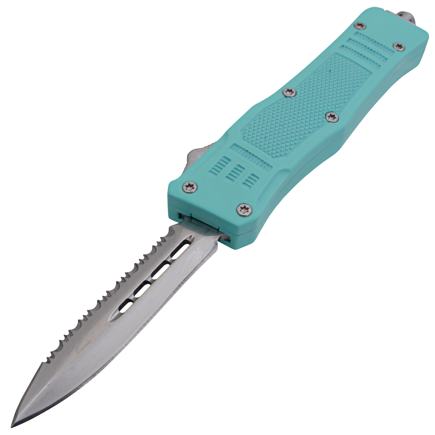 Covert OPS USA OTF Automatic Knife 7 Inch Overall Half Serrated Teal